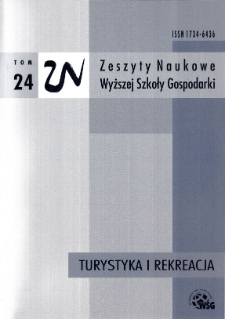 Zeszyty Naukowe Wyższej Szkoły Gospodarki w Bydgoszczy. T. 24 (2015), Turystyka i Rekreacja, nr 12