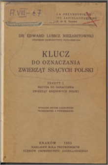 Klucz do oznaczania zwierząt ssących Polski