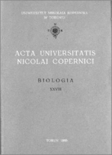 Acta Universitatis Nicolai Copernici. Nauki Matematyczno-Przyrodnicze. Biologia, z. 28 (62), 1986