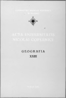 Acta Universitatis Nicolai Copernici. Nauki Matematyczno-Przyrodnicze. Geografia, z. 23 (76), 1991