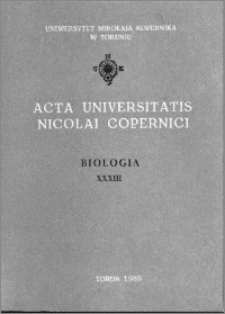Acta Universitatis Nicolai Copernici. Nauki Matematyczno-Przyrodnicze. Biologia, z. 33 (70), 1989