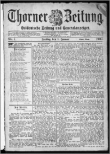 Thorner Zeitung 1904, Nr. 1 Erstes Blatt