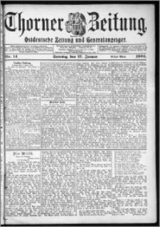 Thorner Zeitung 1904, Nr. 14 Erstes Blatt