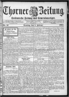 Thorner Zeitung 1904, Nr. 27 + Beilage