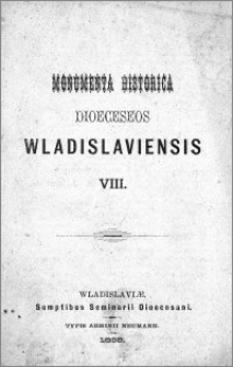 Monumenta Historica Dioeceseos Wladislaviensis T. 8