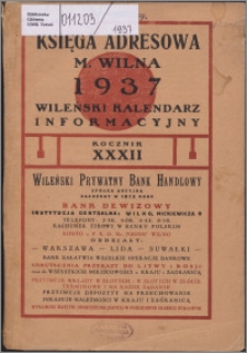 Księga Adresowa m. Wilna, Wileński Kalendarz Informacyjny R. 32 (1937)