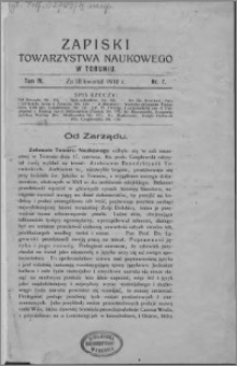 Zapiski Towarzystwa Naukowego w Toruniu, T. 4 nr 7, (1918)