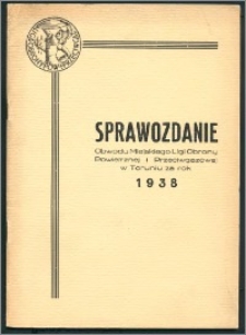 Sprawozdanie Obwodu Miejskiego Ligi Obrony Powietrznej i Przeciwgazowej w Toruniu za 1938 rok