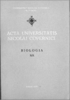 Acta Universitatis Nicolai Copernici. Nauki Matematyczno-Przyrodnicze. Biologia, z. 19 (39), 1977