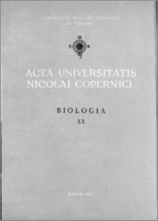 Acta Universitatis Nicolai Copernici. Nauki Matematyczno-Przyrodnicze. Biologia, z. 20 (42), 1977