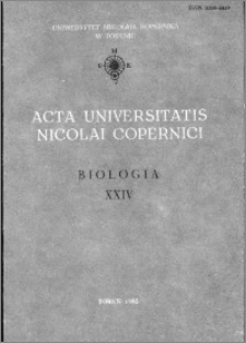 Acta Universitatis Nicolai Copernici. Nauki Matematyczno-Przyrodnicze. Biologia, z. 24 (53), 1982