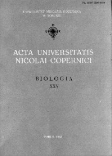 Acta Universitatis Nicolai Copernici. Nauki Matematyczno-Przyrodnicze. Biologia, z. 25 (55), 1983