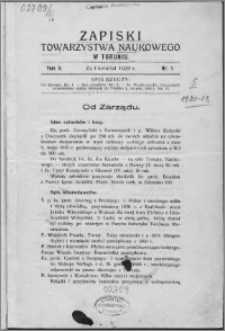 Zapiski Towarzystwa Naukowego w Toruniu, T. 5 nr 1, (1920)
