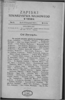 Zapiski Towarzystwa Naukowego w Toruniu, T. 5 nr 5/6, (1921)
