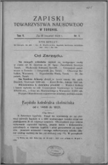 Zapiski Towarzystwa Naukowego w Toruniu, T. 5 nr 7, (1921)