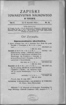 Zapiski Towarzystwa Naukowego w Toruniu, T. 5 nr 10, (1922)