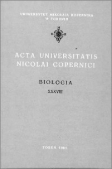 Acta Universitatis Nicolai Copernici. Nauki Matematyczno-Przyrodnicze. Biologia, z. 38 (77), 1991