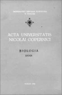 Acta Universitatis Nicolai Copernici. Nauki Matematyczno-Przyrodnicze. Biologia, z. 39 (78), 1992