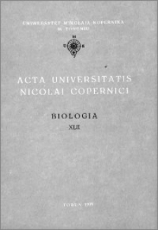 Acta Universitatis Nicolai Copernici. Nauki Matematyczno-Przyrodnicze. Biologia, z. 42 (81), 1993