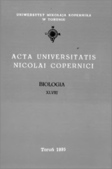 Acta Universitatis Nicolai Copernici. Nauki Matematyczno-Przyrodnicze. Biologia, z. 48 (93), 1995