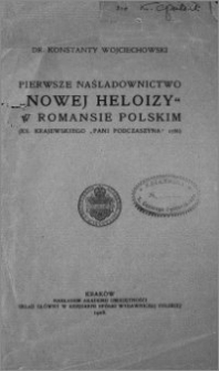 Pierwsze naśladownictwo "Nowej Heloizy" w romansie polskim : (ks. Krajewskiego "Pani Podczaszyna" 1786)