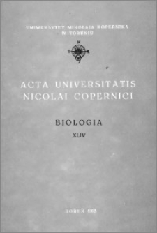 Acta Universitatis Nicolai Copernici. Nauki Matematyczno-Przyrodnicze. Biologia, z. 44 (86), 1993
