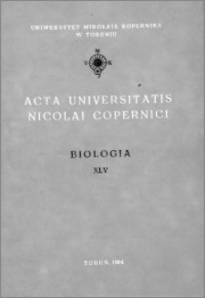 Acta Universitatis Nicolai Copernici. Nauki Matematyczno-Przyrodnicze. Biologia, z. 45 (87), 1993