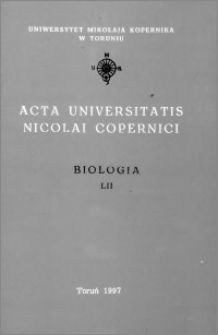 Acta Universitatis Nicolai Copernici. Nauki Matematyczno-Przyrodnicze. Biologia, z. 52 (96[a]), 1997
