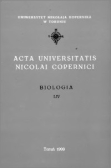 Acta Universitatis Nicolai Copernici. Nauki Matematyczno-Przyrodnicze. Biologia, z. 54 (102), 1999