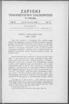 Zapiski Towarzystwa Naukowego w Toruniu, T. 6 nr 11, (1925)