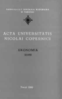 Acta Universitatis Nicolai Copernici. Nauki Humanistyczno-Społeczne. Ekonomia, z. 28 (323), 1998