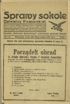 Sprawy Sokole Dzielnicy Pomorskiej, 1925, R.2, nr 1