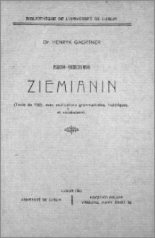 Pseudo-Orzechowskiego Ziemianin : (tekst z r. 1565, objaśnienia językowe i historyczne, słownik)