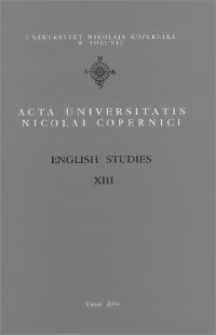 Acta Universitatis Nicolai Copernici. Humanities and Social Sciences. English Studies, z. 13 (362), 2004
