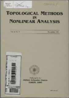 Topological Methods in Nonlinear Analysis, Vol. 6 no 2, (1995)