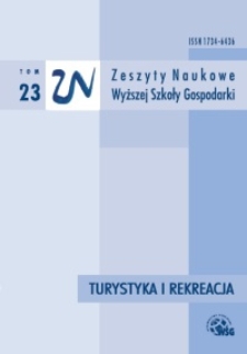 Zeszyty Naukowe Wyższej Szkoły Gospodarki w Bydgoszczy. T. 23 (2014), Turystyka i Rekreacja, Nr 11