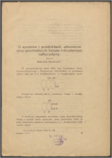 O syntezie i produktach utlenienia oksy-pochodnych benzo- i dwubenzo-naftyrydyny