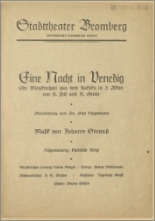 [Program:] Eine Nacht in Venedig. Maskenspiel aus dem Rokoko in 3 Akten