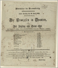 [Afisz:] Die Franzosen in Spanien, oder Der Zögling von Saint-Cyr