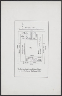 Die Marktgebäude in der Altstadt Thorn vor dem Neubau des Rathauses 1393 : Maßstab 1:500