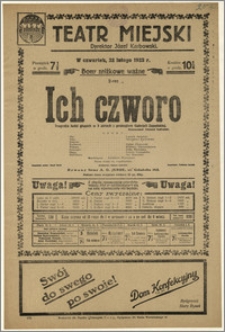 [Afisz:] Ich czworo. Tragedja ludzi głupich w 3 aktach z prologiem Gabrieli Zapolskiej