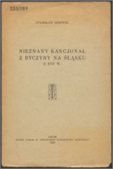 Nieznany kancjonał z Byczyny na Śląsku z XVII w