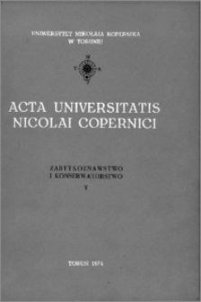 Acta Universitatis Nicolai Copernici. Nauki Humanistyczno-Społeczne. Zabytkoznawstwo i Konserwatorstwo, z. 5 (59), 1974