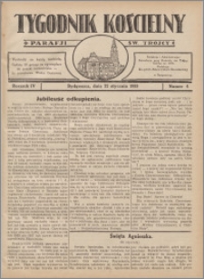 Tygodnik Kościelny Parafii św. Trójcy 1933.01.22 nr 4