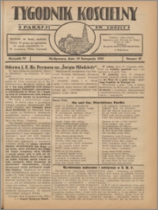 Tygodnik Kościelny Parafii św. Trójcy 1933.11.19 nr 47