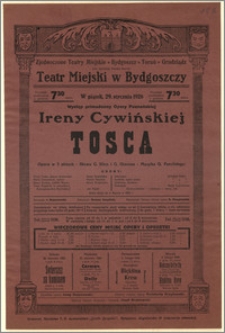 [Afisz:] Tosca. Opera w 3 aktach