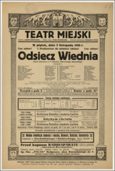 [Afisz:] Odsiecz Wiednia. Sztuka historyczna w 5 odsłonach Wincentego Rapackiego