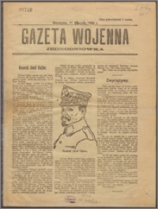 Gazeta Wojenna : jednodniówka : Warszawa, 11 sierpnia 1920 r.