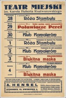 [Afisz:] Repertuar tygodniowy. 28 listopada - 4 grudnia 1938 r.