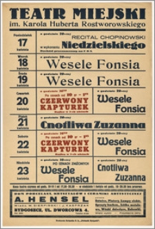 [Afisz:] Repertuar tygodniowy. 17-23 kwietnia 1939 r.